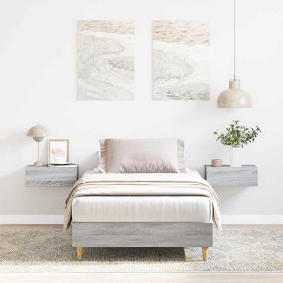 Bedframe Grijs sonoma 90 x 200 cm Bewerkt hout
