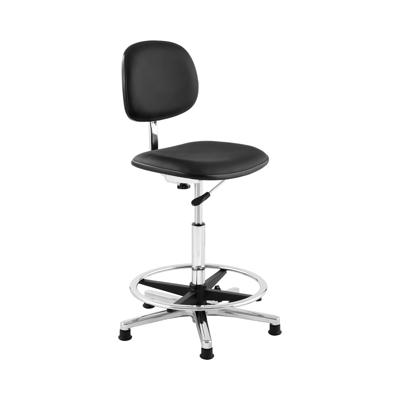Werkstoel - 120 kg - Zwart - voetring - in hoogte verstelbaar vanaf 530 - 800 mm