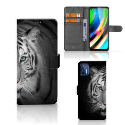 Motorola Moto G9 Plus | Telefoonhoesje | Met pasjeshouder | Tijger