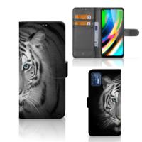 Motorola Moto G9 Plus | Telefoonhoesje | Met pasjeshouder | Tijger