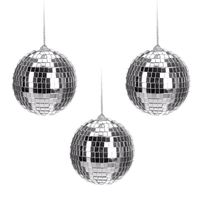 6x Kerstballen discoballen/discobollen zilver 6 cm - thumbnail