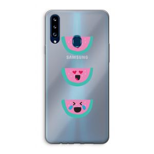 Smiley watermeloen: Samsung Galaxy A20s Transparant Hoesje