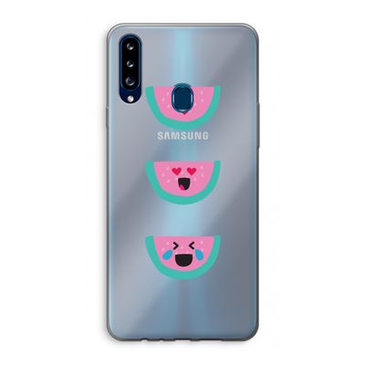Smiley watermeloen: Samsung Galaxy A20s Transparant Hoesje