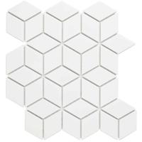 The Mosaic Factory Paris Mozaiek Tegel Cubic - Wit Porselein Geglazuurd 266x305 mm