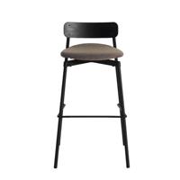 Petite Friture Fromme Wood barkruk H75 Upholstered Black