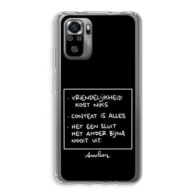 Mijn Motto's: Xiaomi Redmi Note 10S Transparant Hoesje