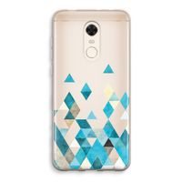 Gekleurde driehoekjes blauw: Xiaomi Redmi 5 Transparant Hoesje