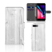 Apple iPhone 7 Plus | 8 Plus | Book Style Case | White Wood