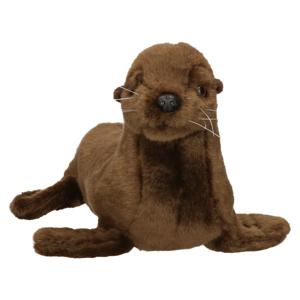 Knuffeldier Zeeleeuw - zachte pluche stof - bruin - 20 cm - dieren speelgoed