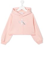 Calvin Klein Kids hoodie à logo métallisé - Rose - thumbnail