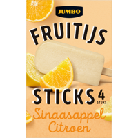 Jumbo Fruitijs Sticks SinaasappelCitroen 4 Stuks