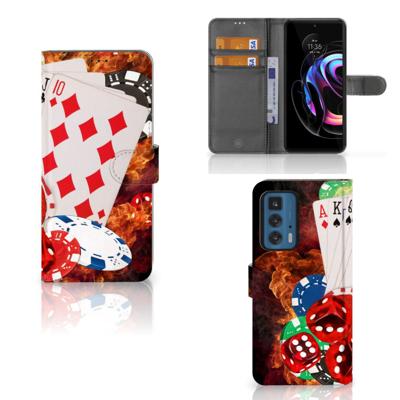 Motorola Edge 20 Pro | Wallet Case | met Pasjes | Casino