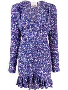 ISABEL MARANT robe courte volantée à fleurs - Bleu