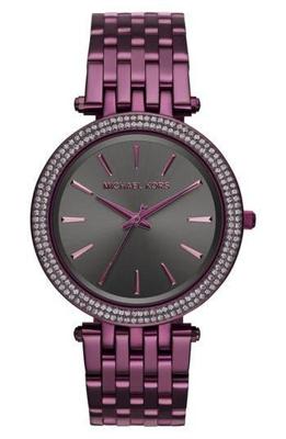 Michael Kors Dames Darci pruimkleurig roestvrij stalen horloge MK3554