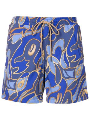 Lygia & Nanny short de bain à imprimé abstrait - Bleu