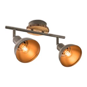 Light depot - LED opbouwspot Denver 2L - hout - Outlet