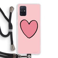 Hartje: Samsung Galaxy A71 Transparant Hoesje met koord