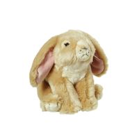 Pluche hangoor konijn beige knuffel van 18 cm - thumbnail