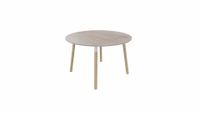 Tafel 9311 rond - 120 cm. - Wit - Eiken Robson - Beuken naturel