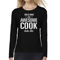 Awesome cook / kok cadeau t-shirt long sleeves dames - thumbnail