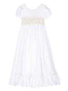 La Stupenderia robe Bianca à détail en dentelle - Blanc