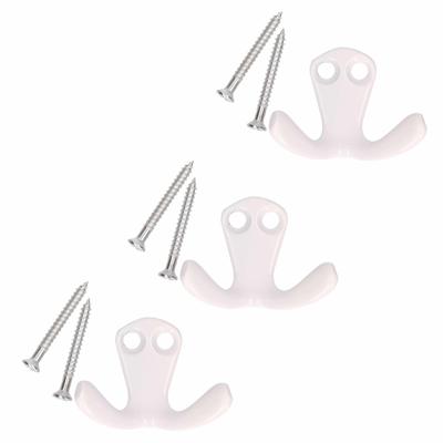 Kapstokhaken / jashaken - 5x - wit - metaal - 2 x 3 cm - Kapstokhaakjes - garderobe haakjes