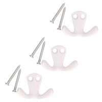 Kapstokhaken / jashaken - 5x - wit - metaal - 2 x 3 cm - Kapstokhaakjes - garderobe haakjes