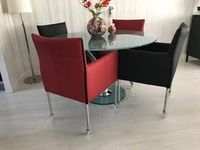 Set van 4 leren kuip eetkamerstoelen - met wieltjes - diverse kleuren - Echt leer, Modern, ontdek de vele Leersoorten en Kleuren bij ShopX