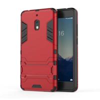 Schokbestendige PC + TPU Case voor Nokia 2 1 met houder (rood)