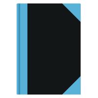 Luxe schoolschrift A4 formaat - zwart/blauw - 192 bladzijdes met lijntjes