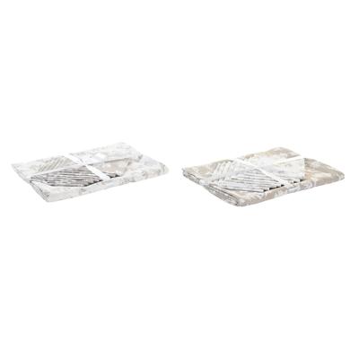 Tafelkleed en servetten DKD Home Decor 9 Onderdelen 2 Stuks 150 x 250 x 0,5 cm Beige Roze Wit Groen Lichtbruin