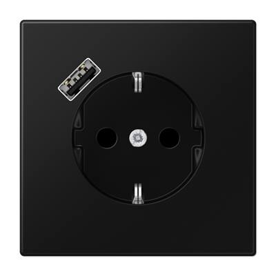 JUNG inb 1v ra kv usb lsz mat zwart WCD LS 1520-18 A SWM