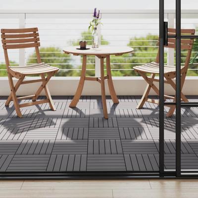 VidaXL Terrastegels 10 st 30x30 cm massief acaciahout greywash