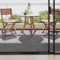 VidaXL Terrastegels 10 st 30x30 cm massief acaciahout greywash VidaXL Terrastegels 10 st 30x30 cm massief acaciahout greywash