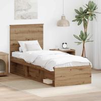 Bedframe Ambachtelijk eiken 75 x 190 cm Massief grenenhout