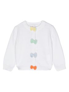 Stella McCartney Kids cardigan à ornements en perles de verre - Blanc