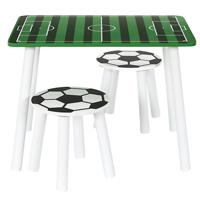 Home Deco Kids Kinder tafel met 2 stoeltjes - voetbal thema - 60 x 45 x 40 cm - kinderkamer
