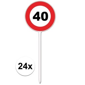 24x Stopbord cocktailsticks 40 jaar