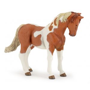 Plastic speelgoed figuur bruin/wit paard 10 cm   -