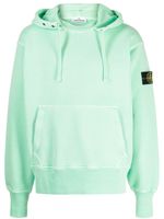 Stone Island Compass-motif cotton jersey hoodie - Vert