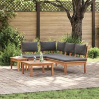 Tuinbankenset 4 pcs Bruin en Grijs