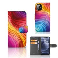 Book Case voor Apple iPhone 12 Mini Regenboog | Portemonnee hoesje