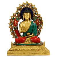 Boeddha Shakyamuni op Troon met Mozaïek Decoratie (30 cm)