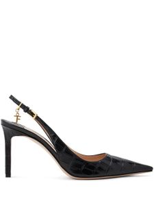 TOM FORD escarpins Moneta 85mm à effet peau de crocodile - Noir