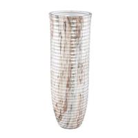 PTMD Miami Cream ceramic pot ribbed round L - thumbnail