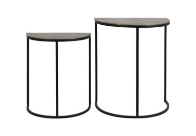 Light & Living Bijzettafel 'Peto' Set van 2 stuks 40x23x49+, ruw antiek brons-m