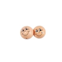 Creativ Company Houten ballen met gezichten, d 30 mm, licht beige, 10 stuk/ 1 doos