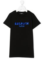 Balmain Kids t-shirt brodé de sequins - Noir