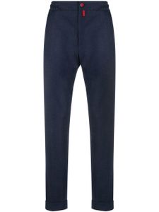 Kiton pantalon droit à taille élastiquée - Bleu