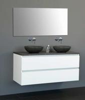 Badmeubel Trend Dynasty met 2 ronde kommen 120 Hoogglans Wit